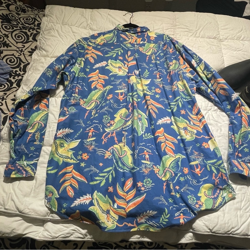 Ralph Lauren XXL Tall Classic Fit Hawaiian Long Sleeve Colorful  Shirt